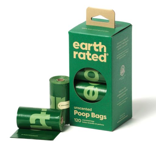 Earth Rated Unscented Poop Bags on 8 Refill Rolls  120 Count
