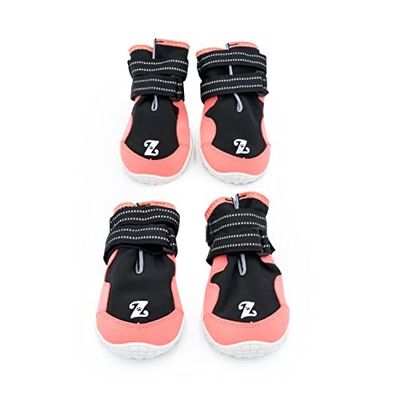 medium ZippyPaws Adventure Boots - Dog Shoes for Paw Protection from Hot and Cold, Dog Booties for Winter &amp; Summer, Dog Shoes for Large &amp; Small Dogs - Pink,
