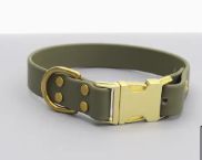 Waterproof Leather Alt Dog Collar Greens Sr