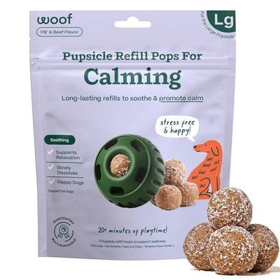 WOOF Pupsicle Refill Pops for Calming - Calming Dog Treats - Long-Lasting Refills for the Pupsicle Toy to Promote Calm - Magnesium for Dogs- Large Pop