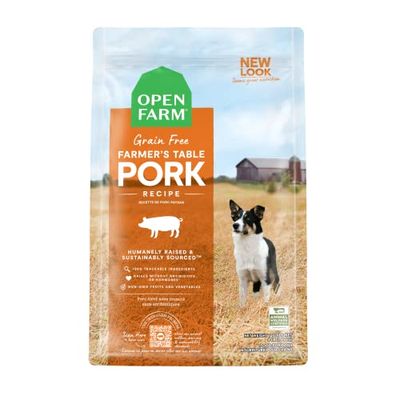 Open Farm Farmer's Table Pork Grain-Free Dry Dog Food, Family Farmed Pork Recipe with Non-GMO Superfoods and No Artificial Flavors or Preservatives, 1