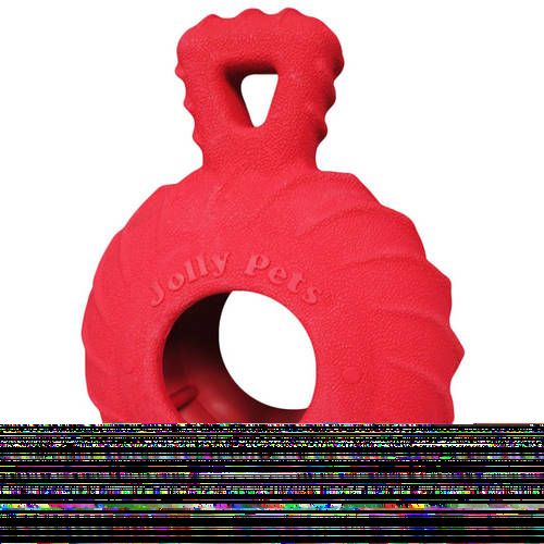 Jolly Pet Tuff Treader Durable Rubber Dog Toy  Red  4.5