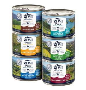 ZIWI DOG GRAIN FREE BEEF CHICKEN LAMB MACKEREL &amp; LAMB TRIPE &amp; LAMB VENISON PATE 6OZ