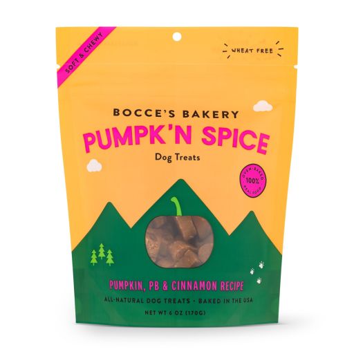 Bocce s Bakery Pumpk n Spice Treats for Dogs  Wheat-Free Everyday Dog Treats  Made with Real Ingredients  Baked in The USA  All-Natural Soft &amp; Chewy Cookies  Pumpkin  Peanut Butter  &amp; Cinnamon  6 oz