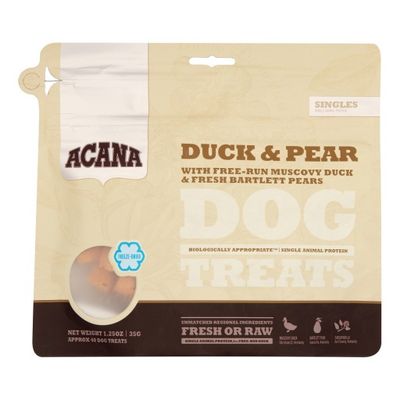 ACANA Singles Grain Free Limited Ingredient Diet Duck &amp; Pear Formula Dog Treats - 1.25 Oz