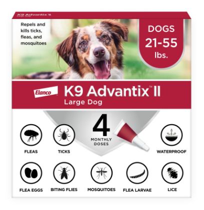 Elanco K9 Advantix II Topical Flea, Tick &amp; Mosquito Treatment &amp; Prevention for Dogs 4-Month Supply, Size: Large Dog