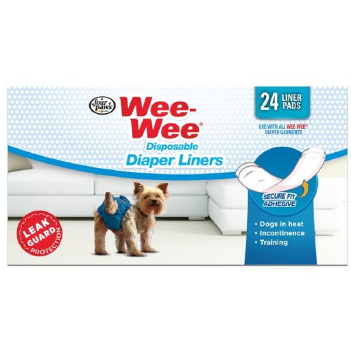 Four Paws Wee-Wee Dog Diaper Garment Pads 24 Pack