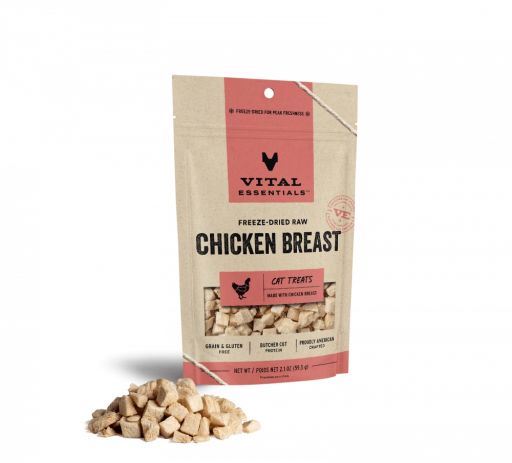 Vital Essentials Freeze Dried Raw Chicken Breast Cat Treats - 2.1 Oz