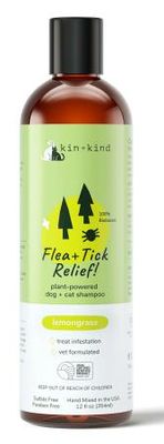 KIN+KIND FLEA &amp; TICK SHAMPOO LEMONGRASS 12OZ