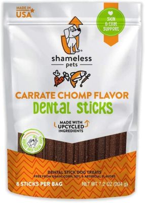 Shameless Pets Carrate Chomp Dental Stick Natural Dog Treats 7.2 oz.