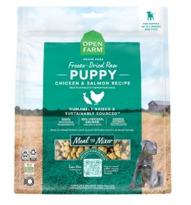 OPEN FARM DOG FREEZE-DRIED RAW MORSELS PUPPY CHICKEN &amp; SALMON 13.5OZ