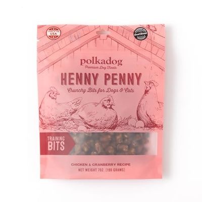 Polkadog Henny Penny Chicken &amp; Cranberry Dog Treats – Cat Snacks, Bite-Shaped Treat for Dogs, Puppies – All-Natural Pet, Dog Treats – 7 Oz