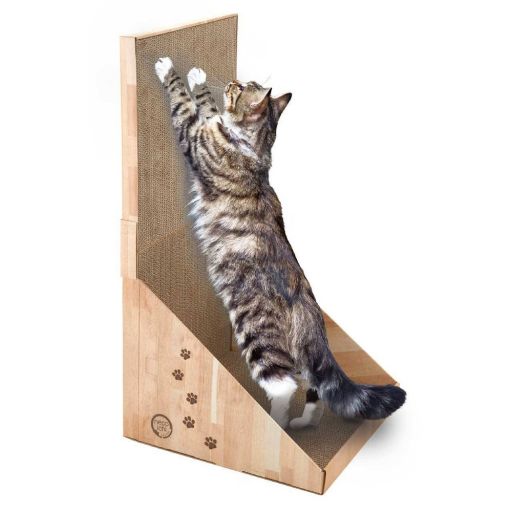 Necoichi Streth &amp; Scratch Wall Cat Scratcher - Light Brown