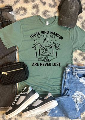 Those Who Wander With Dogs Tee | Dog Mom Shirt DP1213