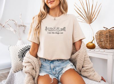 I Let The Dogs Out Tee Shirt | Minimalist Dog Mom T-Shirt