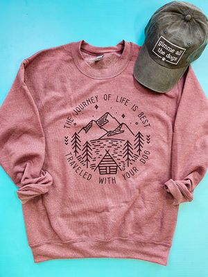 The Journey of Life Sweatshirt | Dog Lover Crew Neck DP1056