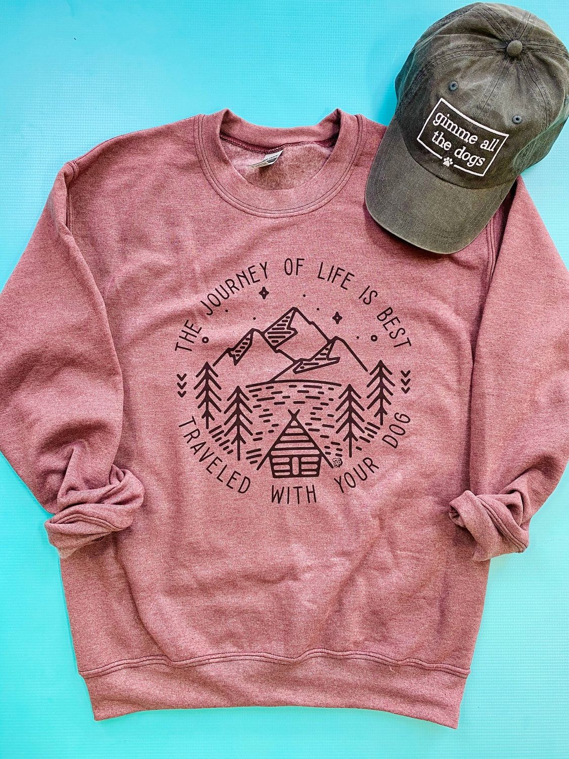 The Journey of Life Sweatshirt | Dog Lover Crew Neck DP1056, Color: Maroon, Size: 2XL