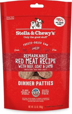 Stella &amp; Chewy's Remarkable Raw Red Meat Recipe Freeze Dried Dinner Patties Dog Food - 5.5 Oz