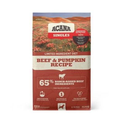 ACANA Singles, Beef &amp; Pumpkin Recipe, Limited Ingredient Diet Dry Dog Food - 22.5 Lb Bag