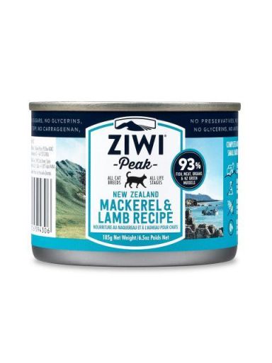 ZIWI Peak Wet Cat Food Mackerel &amp; Lamb Recipe (12 X 185g Cans)