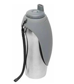69560619 Dog Travel Water Bottle Bowl, Grey