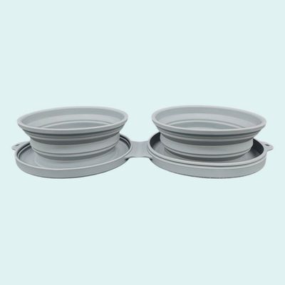 Collapsible Travel Silicone Dog Bowl Set