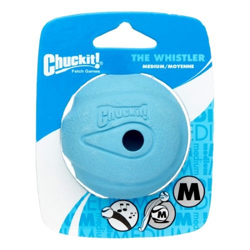 Chuckit! Whistler Ball Rubber Fetch Dog Toy  Medium (2.5 ) for Dogs 20-60 lb  Assorted  Pack of 1