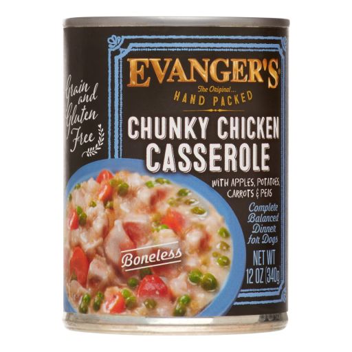 Evanger s Hand Packed Chunky Chicken Casserole Canned Dog Food 12 oz 12 Pack - PDS-077627201165