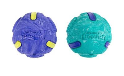 OUTWARD HOUND FLYFETCH RBBR BALLZ MLT MD 2PK