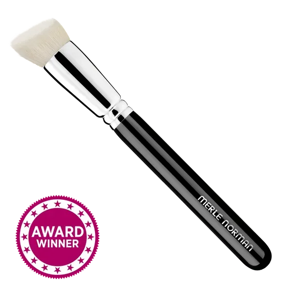 The Merle Norman Makeup Artistry Face #7 Brush (Angled Foundation) on a white background with an Award Winner badge below.