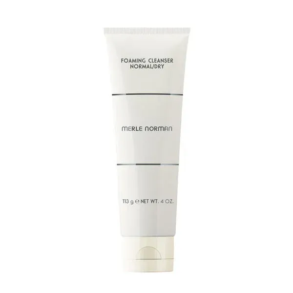 Merle Norman Foaming Cleanser Normal/Dry Bottle on a white background. 