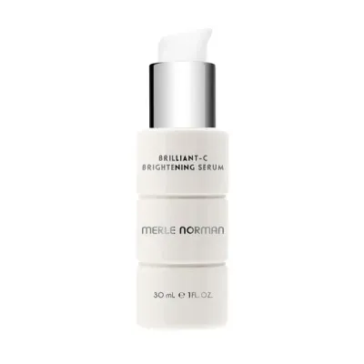 Merle Norman Brilliant-C Brightening Serum Botttle on a white background. 