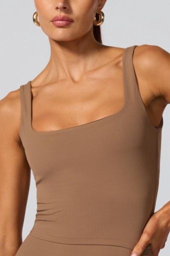 RIBBED CROP TANK
