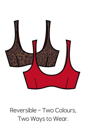 SCULPT SHAPED REVERSIBLE BRA, Colour: GOJI BERRY/NEW LEOPARD, Size: XSREG
