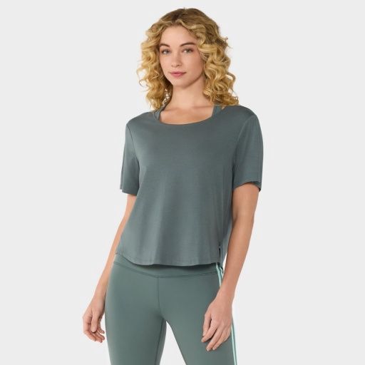 Scoop Neck Vent Tee Balsam, Colour: BALSAM, Size: XSmall