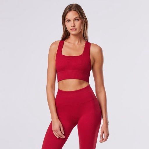 Seamless Racerback Rib Bra Ruby, Colour: RUBY, Size: XSmall
