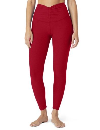 Spacedye Centered Midi Legging, Color: Holly Red, Size: XS