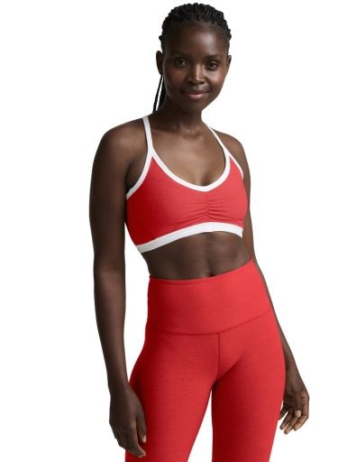 Spacedye Outlines Strappy Bra, Color: Chilli Red, Size: XS