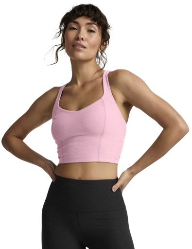Spacedye Intensity Racerack Cropped Tank, Color: Frosty Pink, Size: XS