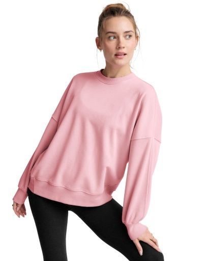Luxefleece Oversized Sweatshirt, Color: Frosty Pink, Size: XS
