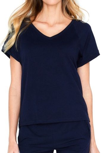 BRENDA RELAXED FIT SHORT SLEEVE V NECK TOP