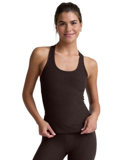 Spacedye Step Up Racerback Tank, Color: Dark Chocolate, Size: Small