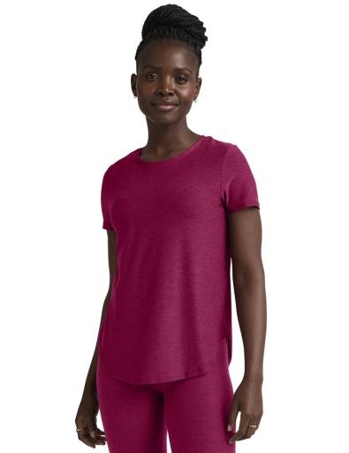 Featherweight On The Down Low Tee, Color: Sangria, Size: Small