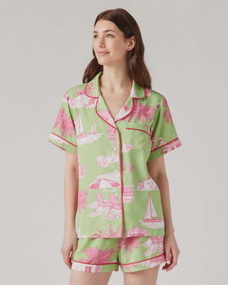 FLORIDA TOILE PAJAMA SHORT SET