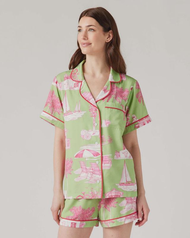 FLORIDA TOILE PAJAMA SHORT SET