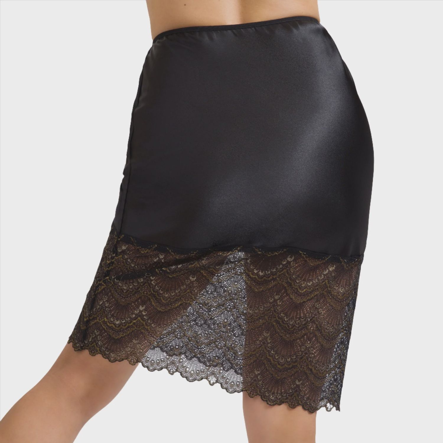 Jasmine Black &amp; Gold 23&quot; Half Slip