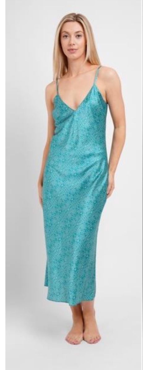 Midi Slip / &#39;Teal Stars&#39;