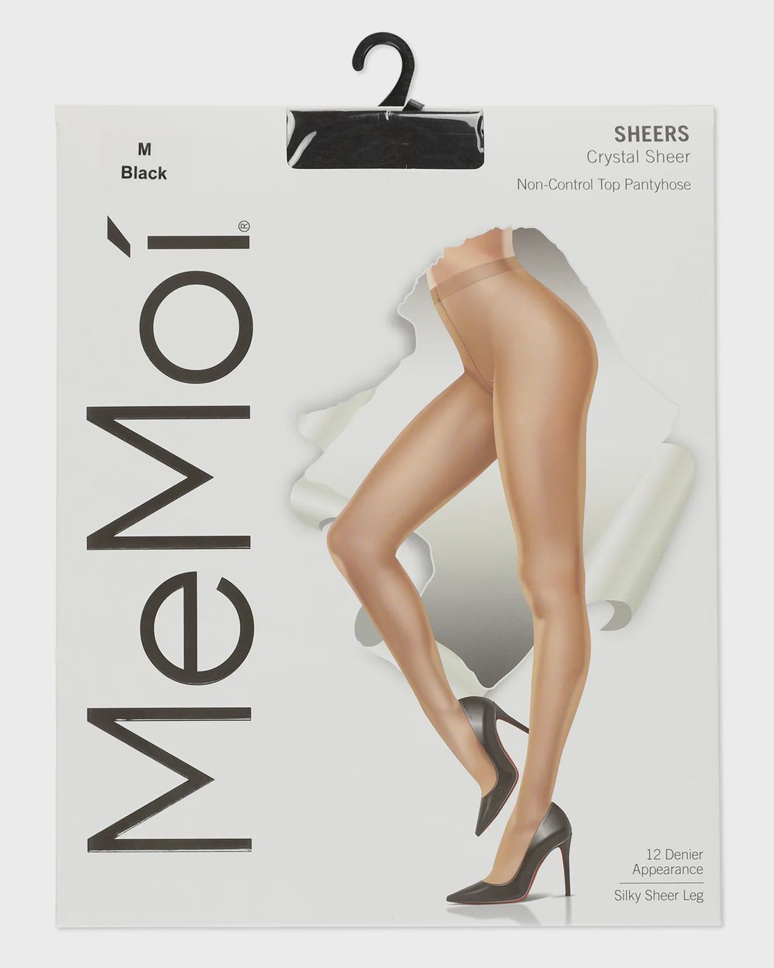 CRYSTAL SHEER NON CONTROL TOP SHEER TOE PANTYHOSE
