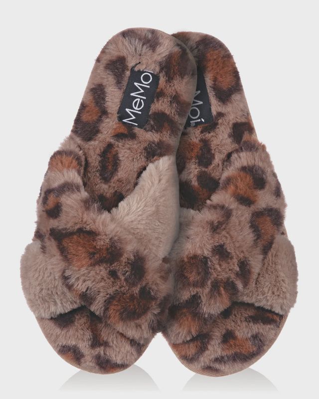CHEETAH PLUSH SLIPPERS