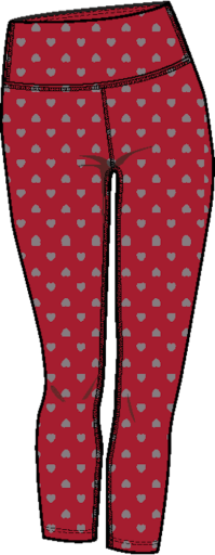 SOFTSHINE CAUGHT IN THE MIDI LEGGING, Color: Holly Red Ditsy Hearts, Size: XS
